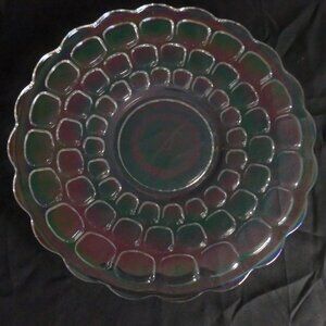Vintage Federal Glass Yorktown Iridescent Glass Cake Plate or Server